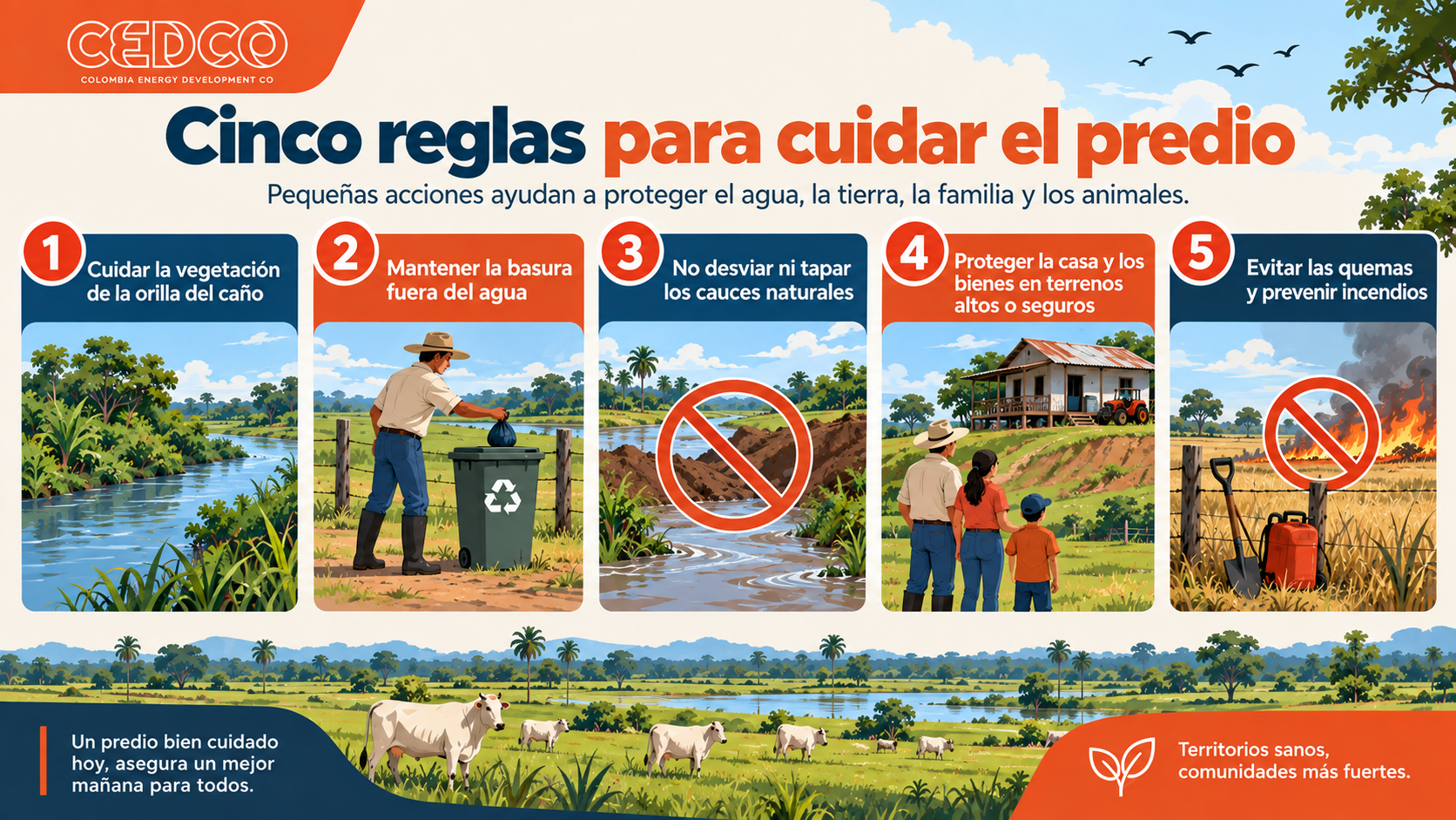 Tarjeta 3: Cinco reglas para cuidar el predio