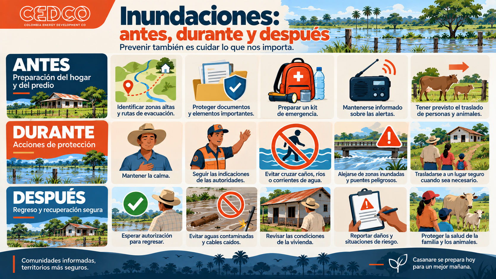 Tarjeta 4: Inundaciones antes, durante y después