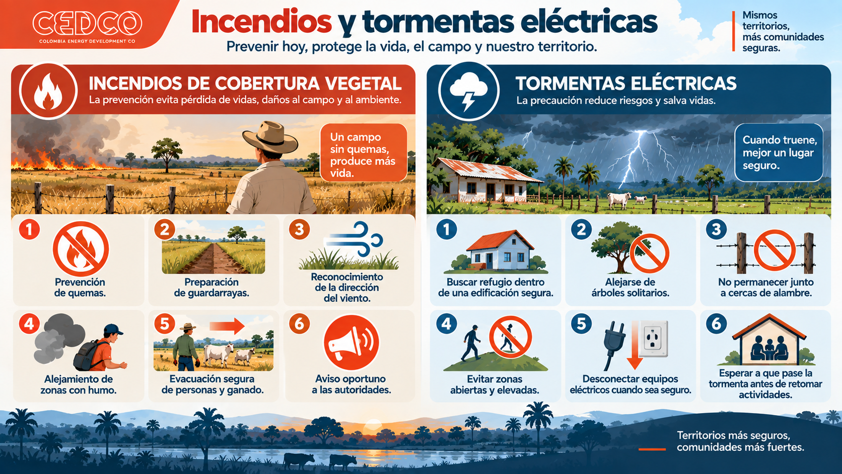Tarjeta 5: Incendios de cobertura vegetal y tormentas eléctricas